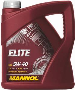 MANNOL ELITE HIGH TECH 5w40 4л синтетика, масло моторное